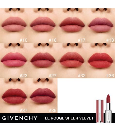 givenchy le rouge sheer velvet matte lipstick 16|givenchy 315 framboise velours.